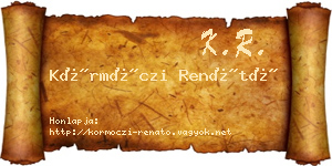 Körmöczi Renátó névjegykártya