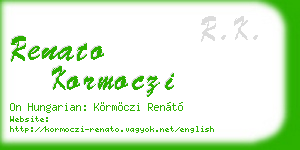 renato kormoczi business card