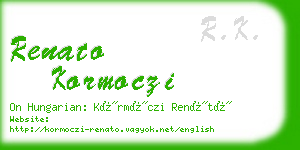 renato kormoczi business card